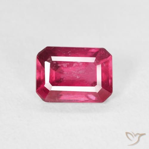 1.08ct Natural Rosa Avermelhado Profundo Rubi, Corte Esmeralda, VS