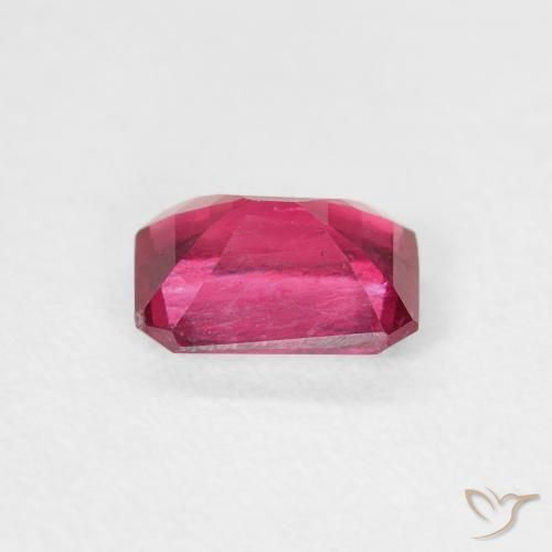Rubi Rosa Avermelhado Profundo Natural 1.08ct, Corte Octógono / Esmeralda, VS