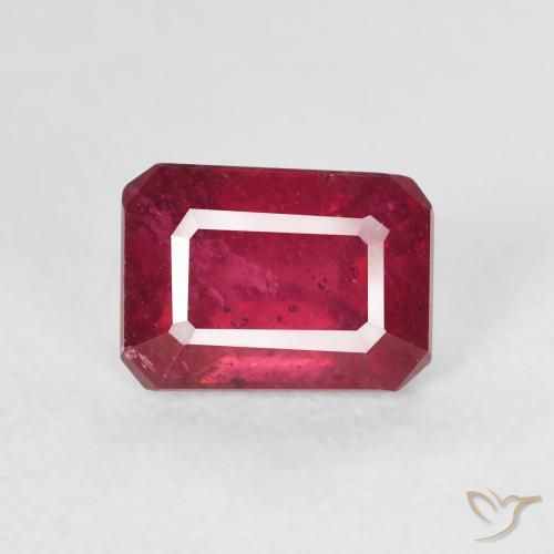1.86ct Natural Vermelho escuro Rubi, Corte Esmeralda, VS