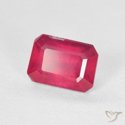 Rubi Luz vermelha Natural 1.50ct, Corte Octógono / Esmeralda, SI
