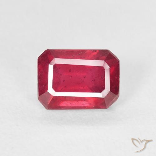 1.43ct Natural Jam Red Rubi, Corte Esmeralda, VS