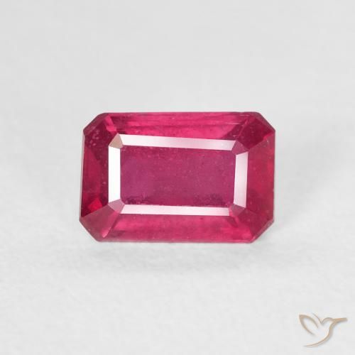 1.08ct Natural Rosa Avermelhado Profundo Rubi, Corte Esmeralda, VS