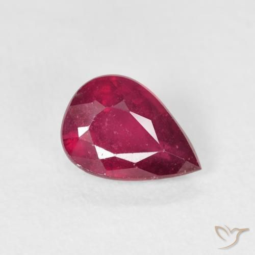 1.03ct Natural Medium Dark-Red Rubi, Formato de pêra, VS-SI