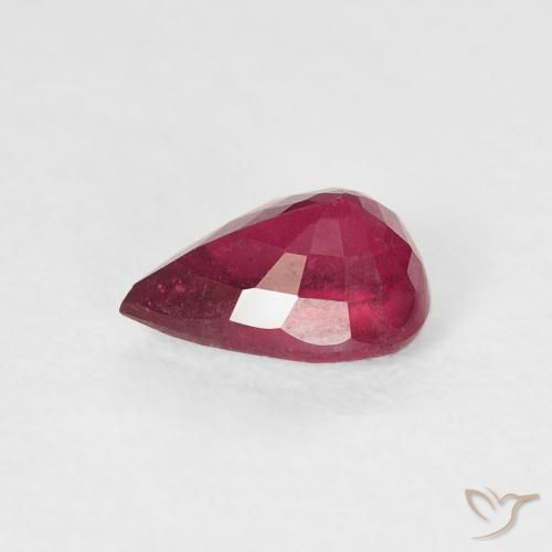 Rubi Medium Dark-Red Natural 1.03ct, Formato de pêra, VS-SI