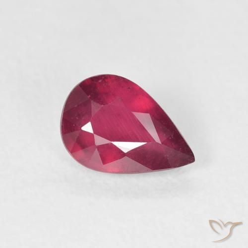 0.97ct Natural Rosa Avermelhado Profundo Rubi, Formato de pêra, VS-SI