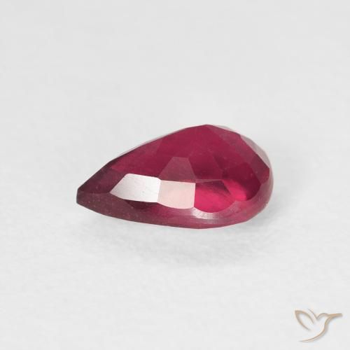 Rubi Rosa Avermelhado Profundo Natural 0.97ct, Formato de pêra, VS-SI