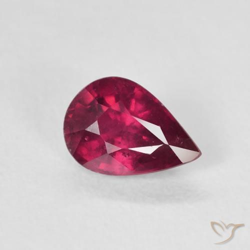 Rubi Rosa Avermelhado Profundo Natural 1.02ct, Formato de pêra, VS-SI