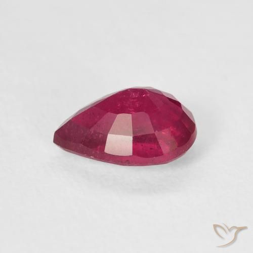 Rubi Rosa Avermelhado Profundo Natural 1.11ct, Formato de pêra, VS-SI