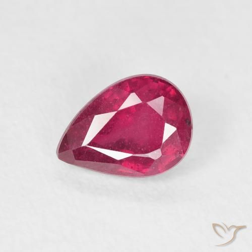 1.01ct Natural Rosa Avermelhado Profundo Rubi, Formato de pêra, VS-SI