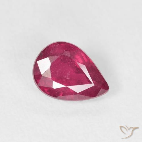 Rubi Rosa Avermelhado Profundo Natural 1.01ct, Formato de pêra, VS-SI