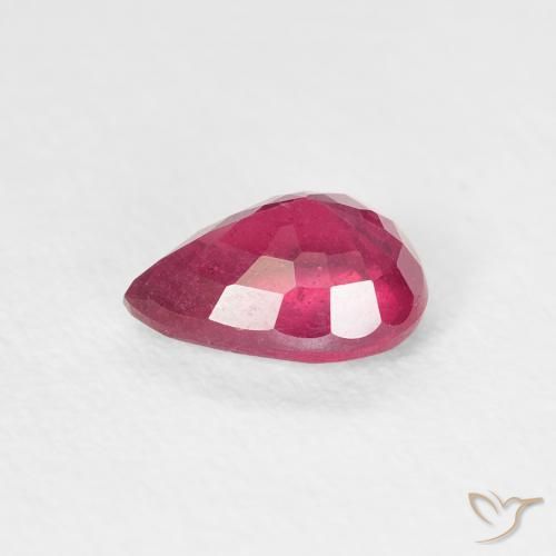 Rubi Rosa Avermelhado Profundo Natural 1.01ct, Formato de pêra, VS-SI