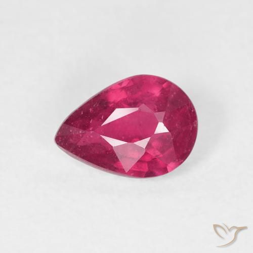 0.91ct Natural Luz vermelha Rubi, Formato de pêra, VS-SI