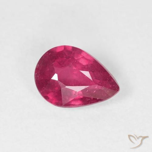 Rubi Luz vermelha Natural 0.91ct, Formato de pêra, VS-SI