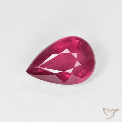 0.94ct Natural Vermelho rosado Rubi, Formato de pêra, VS-SI