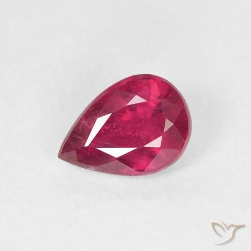 0.94ct Natural Rosa Avermelhado Profundo Rubi, Formato de pêra, VS-SI
