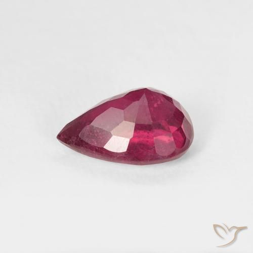 Rubi Rosa Avermelhado Profundo Natural 0.94ct, Formato de pêra, VS-SI