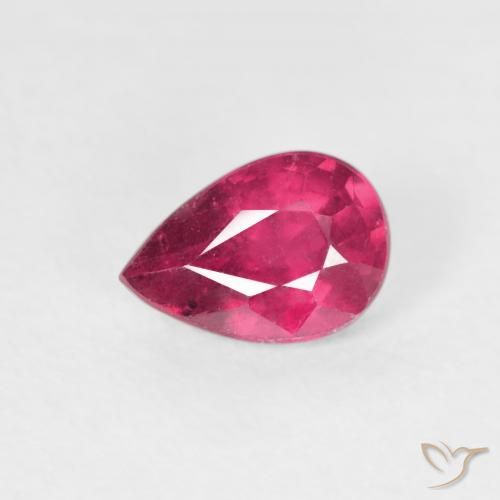 0.89ct Natural Luz vermelha Rubi, Formato de pêra, VS-SI