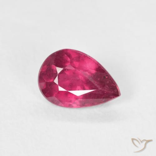Rubi Luz vermelha Natural 0.89ct, Formato de pêra, VS-SI