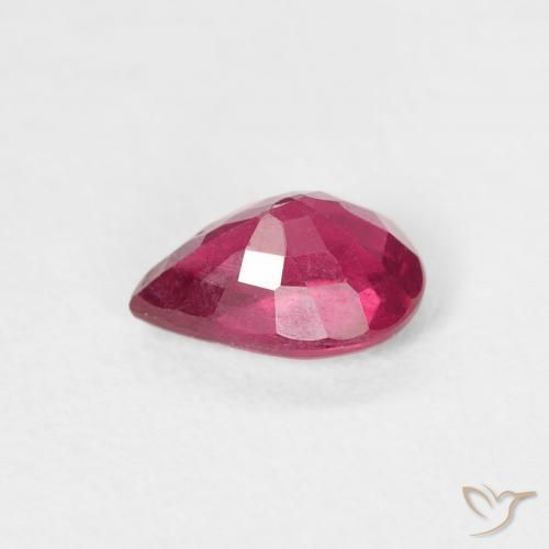 Rubi Luz vermelha Natural 0.89ct, Formato de pêra, VS-SI