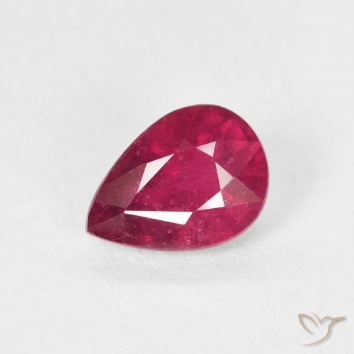 Rubi Medium Dark-Red Natural 1.02ct, Formato de pêra, VS-SI