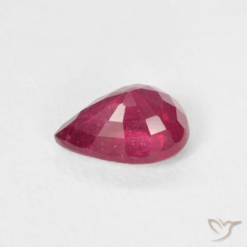Rubi Medium Dark-Red Natural 1.02ct, Formato de pêra, VS-SI