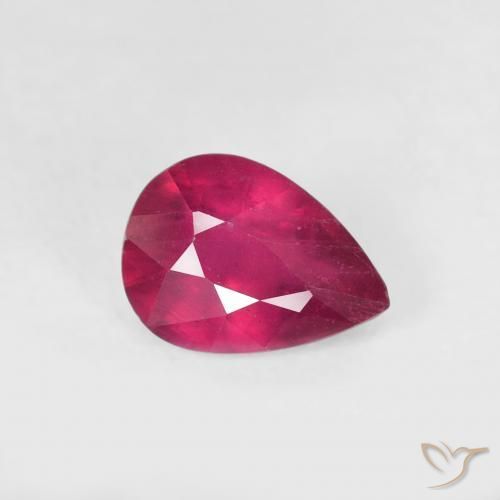 Rubi Jam Red Natural 0.98ct, Formato de pêra, VS-SI