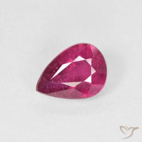 0.84ct Natural Luz vermelha Rubi, Formato de pêra, VS-SI