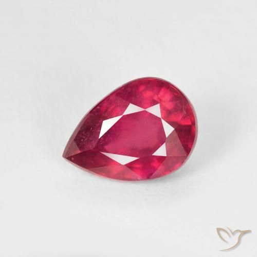 1.06ct Natural Carmesim Profundo Rubi, Formato de pêra, VS-SI