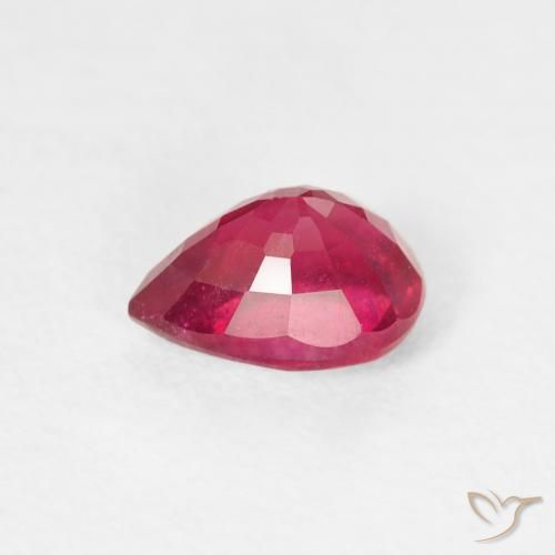 Rubi Carmesim Profundo Natural 1.06ct, Formato de pêra, VS-SI