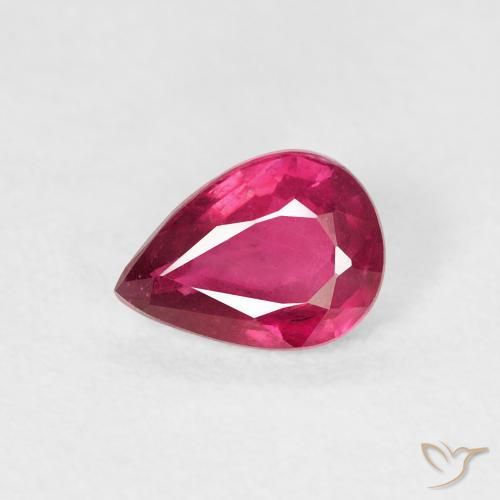 0.86ct Natural Luz vermelha Rubi, Formato de pêra, VS-SI