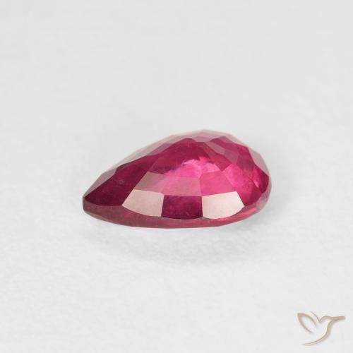 Rubi Luz vermelha Natural 0.86ct, Formato de pêra, VS-SI