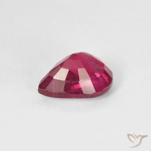 Rubi Vermelho rosado Natural 0.93ct, Formato de pêra, VS-SI