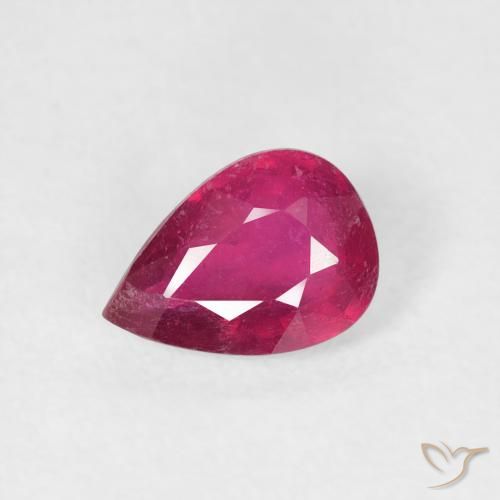 Rubi Luz vermelha Natural 0.93ct, Formato de pêra, VS-SI