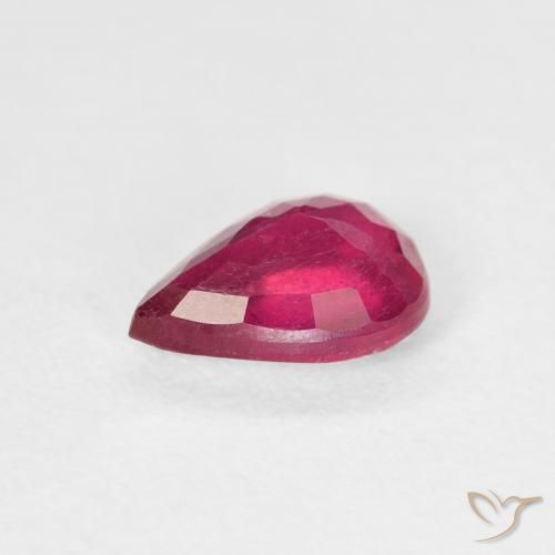 Rubi Luz vermelha Natural 0.93ct, Formato de pêra, VS-SI