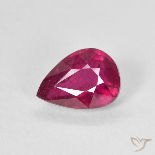 1.08ct Natural Luz vermelha Rubi, Formato de pêra, VS-SI
