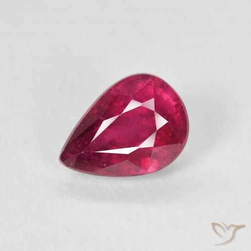 1.03ct Natural Rosa Avermelhado Profundo Rubi, Formato de pêra, VS-SI, Photo A