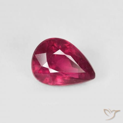 Rubi Rosa Avermelhado Profundo Natural 1.03ct, Formato de pêra, VS-SI