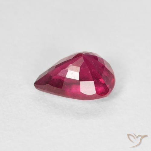 Rubi Rosa Avermelhado Profundo Natural 1.03ct, Formato de pêra, VS-SI