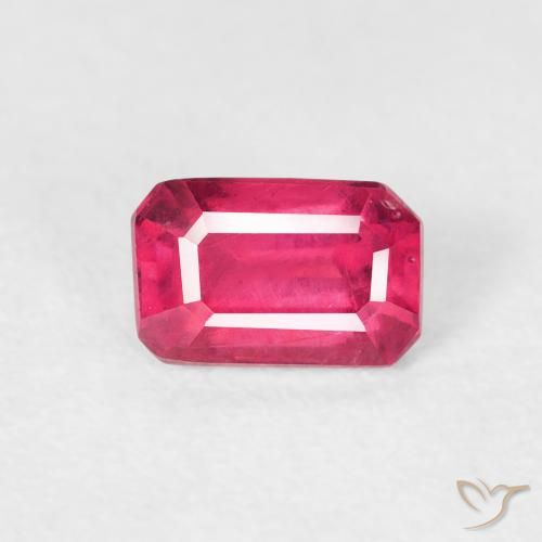 0.98ct Natural Vermelho rosado Rubi, Corte Esmeralda, VS