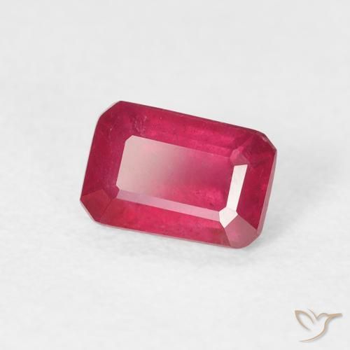 Rubi vermelho médio Natural 0.99ct, Corte Octógono / Esmeralda, VS