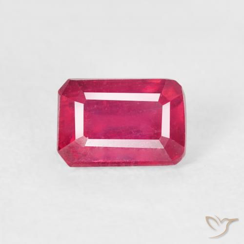 1.03ct Natural Luz vermelha Rubi, Corte Esmeralda, VS