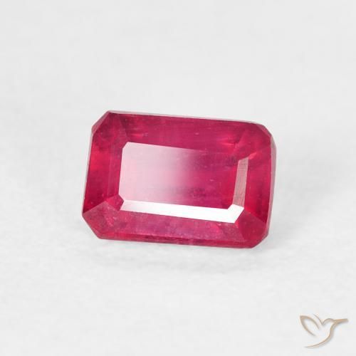 Rubi Luz vermelha Natural 1.03ct, Corte Octógono / Esmeralda, VS