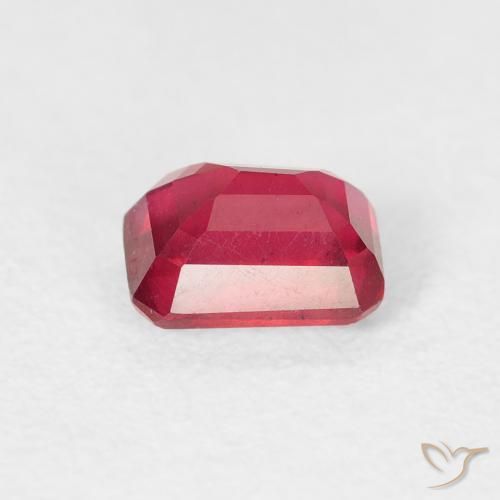 Rubi vermelho médio Natural 0.97ct, Corte Octógono / Esmeralda, VS