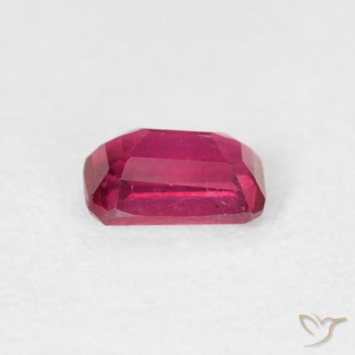 Rubi Luz vermelha Natural 0.69ct, Corte Octógono / Esmeralda, VS
