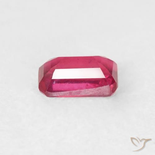 Rubi Luz vermelha Natural 0.74ct, Corte Octógono / Esmeralda, VS
