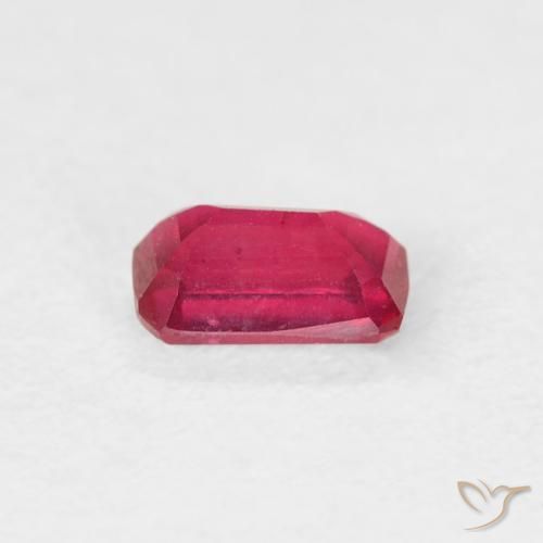 Rubi Luz vermelha Natural 0.67ct, Corte Octógono / Esmeralda, VS