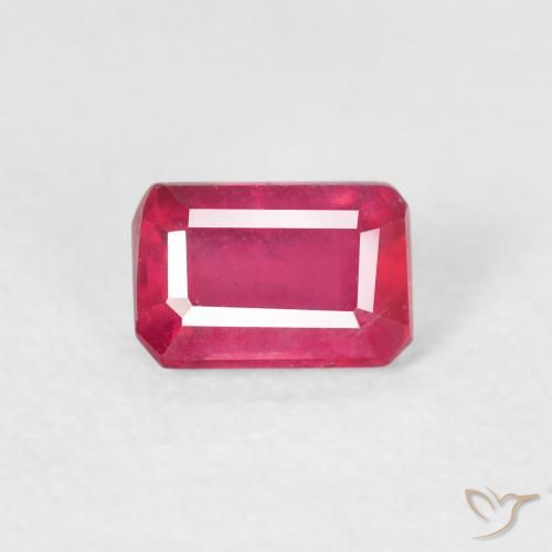 0.80ct Natural Vermelho rosado Rubi, Corte Esmeralda, VS