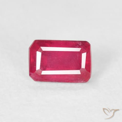 0.88ct Natural Vermelho rosado Rubi, Corte Esmeralda, VS