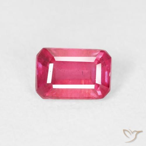 0.79ct Natural Vermelho rosado Rubi, Corte Esmeralda, VS