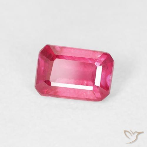 Rubi Vermelho rosado Natural 0.79ct, Corte Octógono / Esmeralda, VS